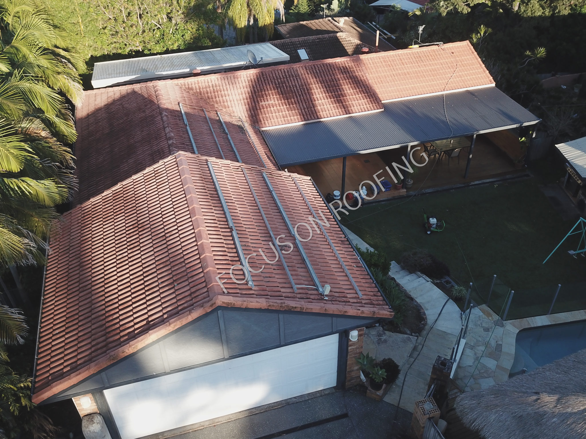 Tile roof before restoration