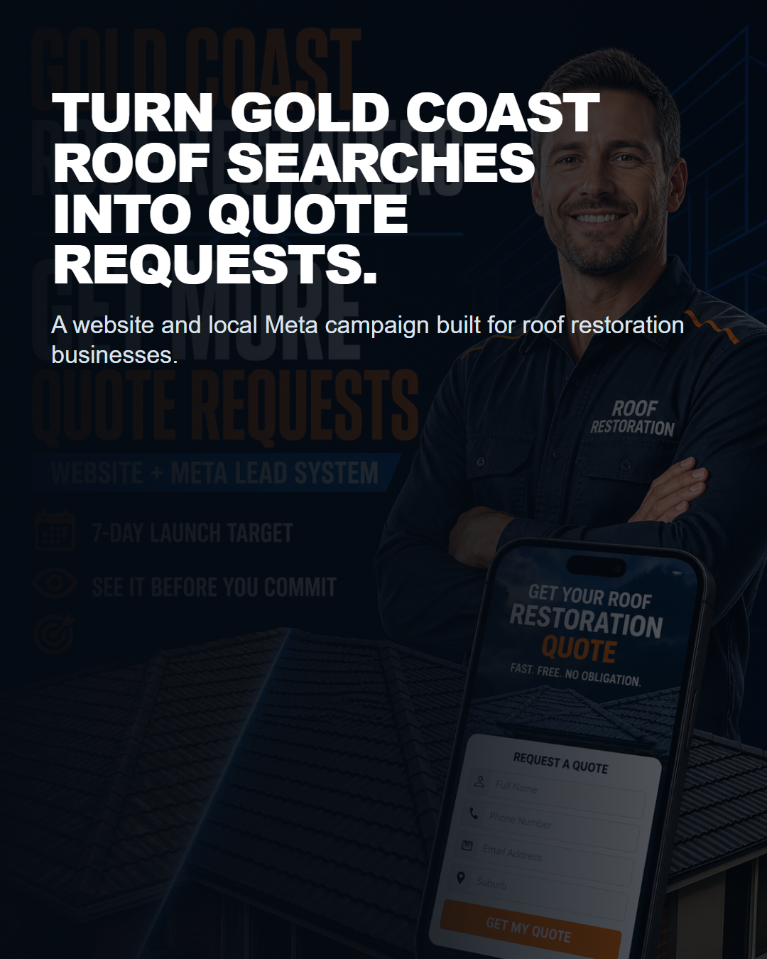 Example roofing Meta ad concept